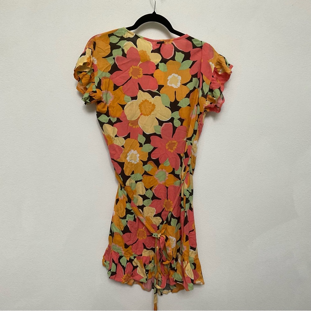 NWT BillaBong Tropical Floral Wrap Dress Size Large Vacation Spring Summer - Picture 4 of 5